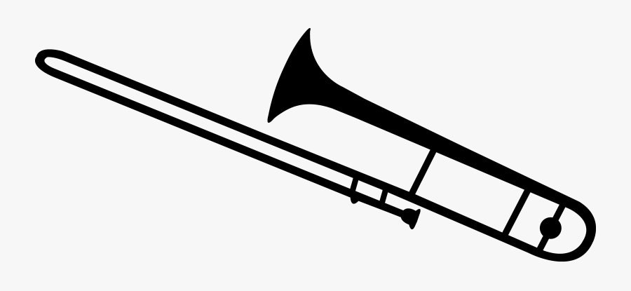 Black Trombone Silhouette - Transparent Trombone Silhouette, Transparent Clipart