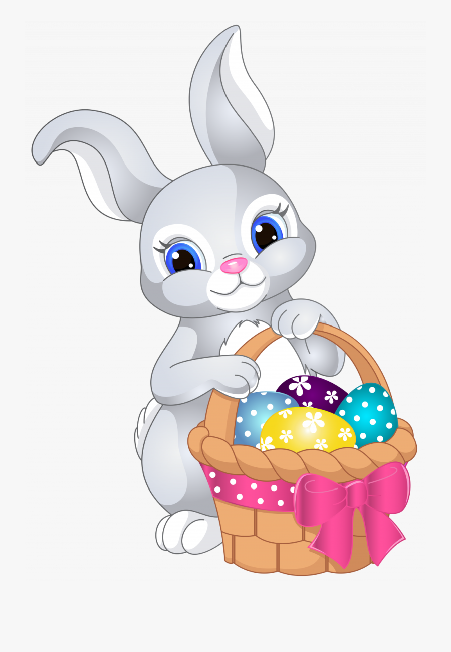 Rabbit Clipart Printable - Cute Cartoon Easter Bunny, Transparent Clipart