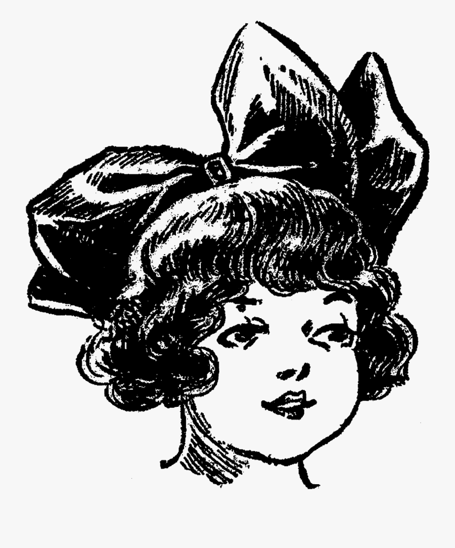 Girl Illustration Digital Fashion Hair Bow Image - Fashion, Transparent Clipart