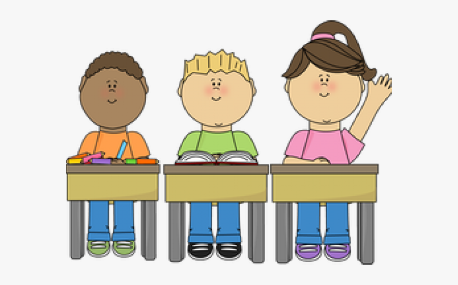 Student Paying Attention Clipart - Good Student Sitting At Desk Clipart, Transparent Clipart