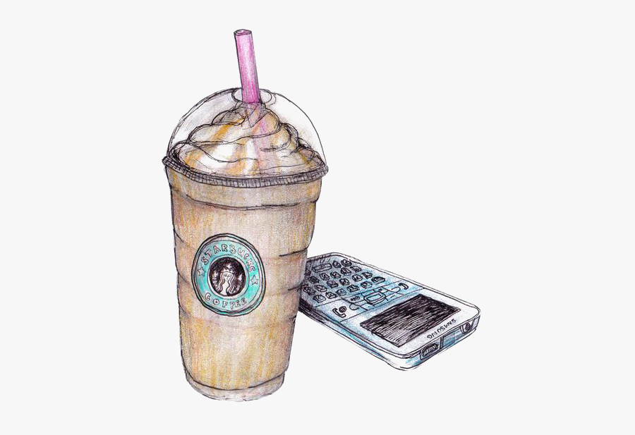 Coffee Drawing Milkshake Starbucks Latte Png File Hd, Transparent Clipart