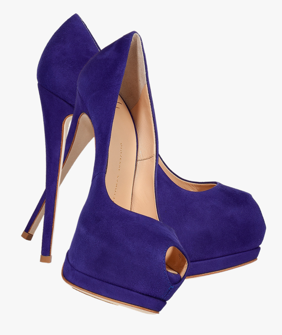 Giuseppe Zanotti Sapphire Blue Suede Platform Peep - Basic Pump, Transparent Clipart