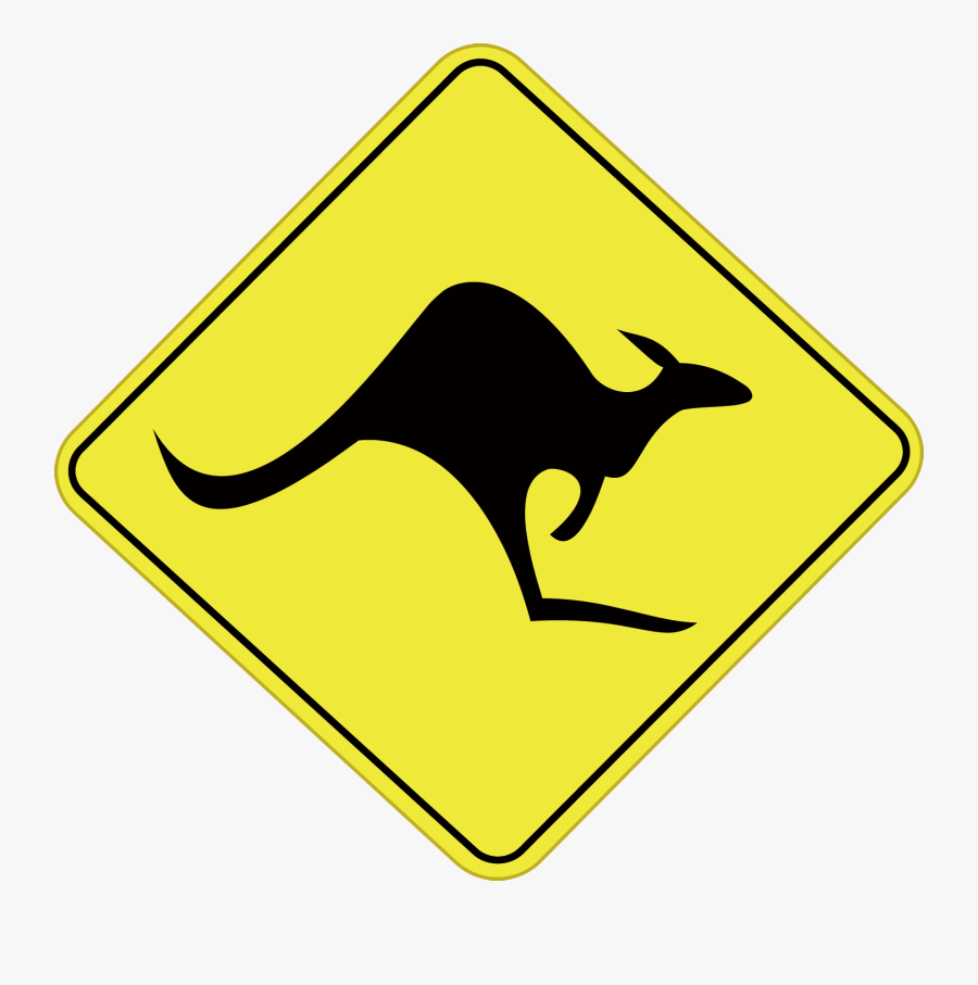 Australia Kangaroo Attention T-shirt Austria Vector - Staggered Side Road Junction Sign, Transparent Clipart