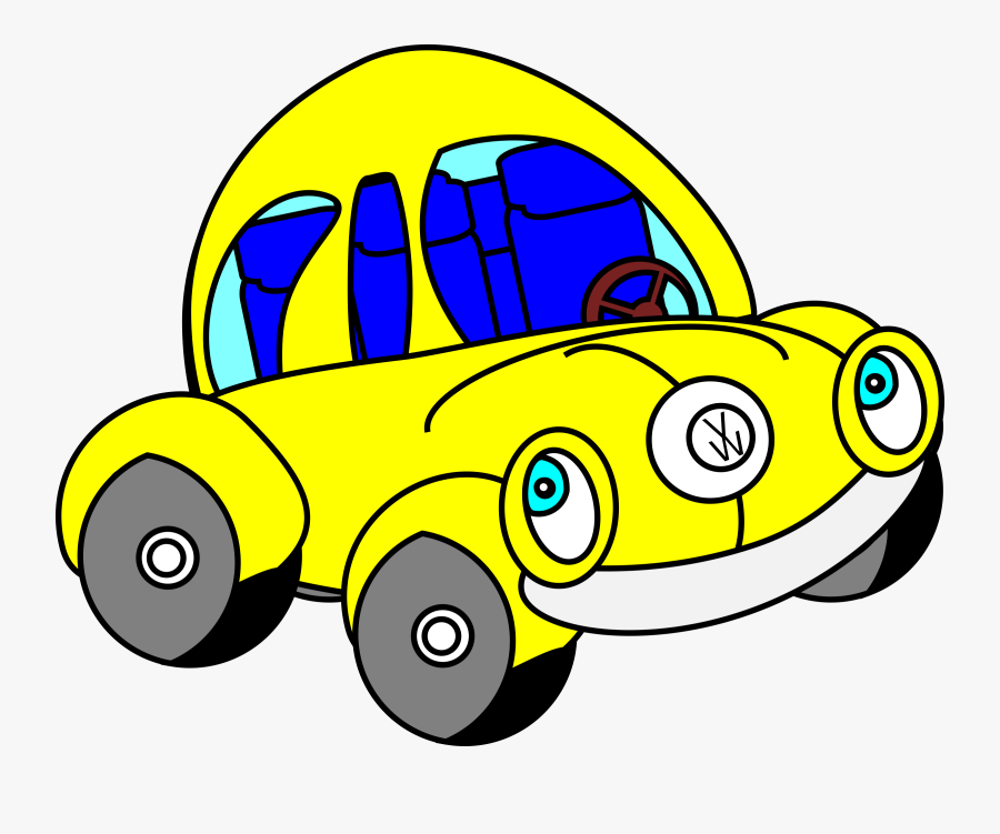 Happy Beatle Clipart, Vector Clip Art Online, Royalty - Cartoon Vw Beetle Yellow, Transparent Clipart