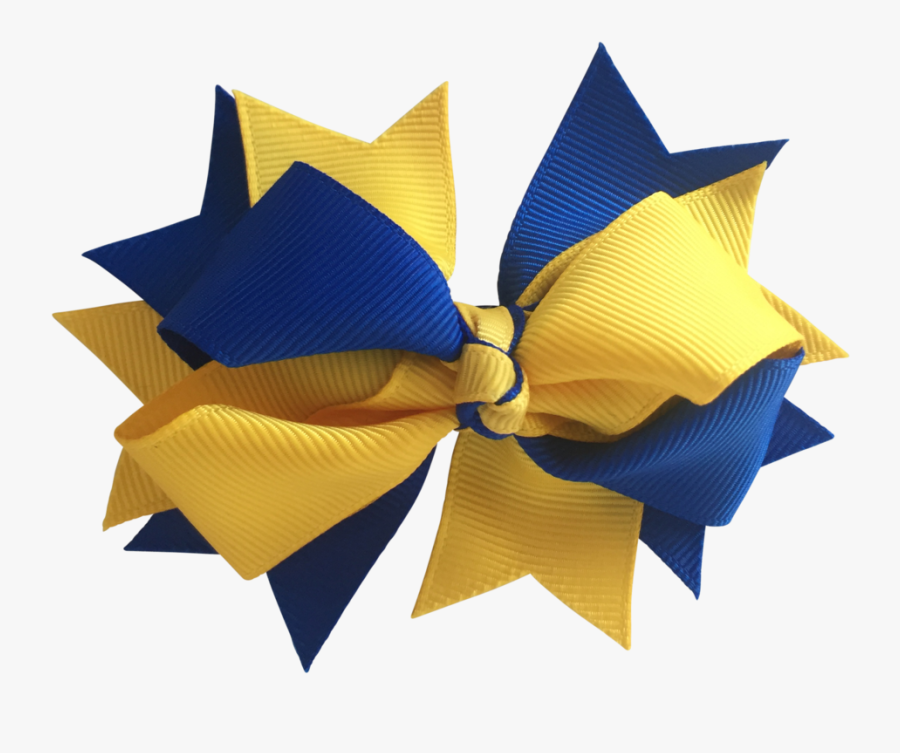 Royal Blue & Yellow Hair Accessories - Blue And Yellow School Bow, Transparent Clipart