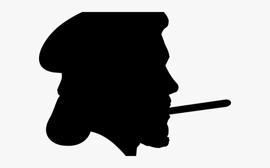 Man Smoking Cigar Silhouette, Transparent Clipart