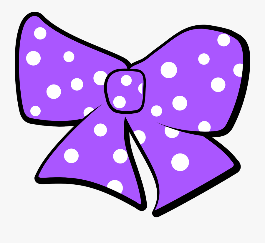 Bow, Polka Dots, Purple, Ribbon, Vintage, Design, Gift - Clipart Hair Bow, Transparent Clipart