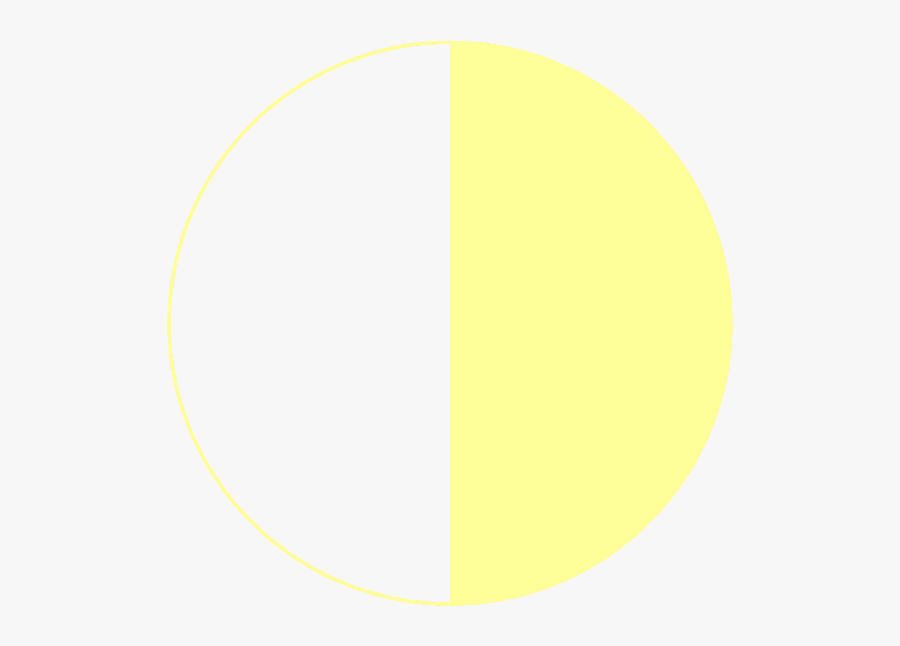 The First Quarter, When The Moon Appears As A Half-circle - Circle, Transparent Clipart