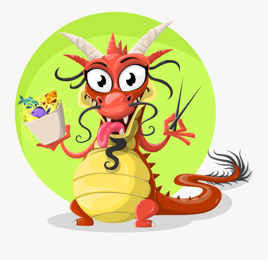 Attention All Minnow Artists - Dragon Eating Chinese Food, Transparent Clipart