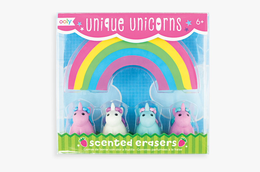 Clip Art Rainbow Eraser - Ooly Unique Unicorns Scented Erasers, Transparent Clipart