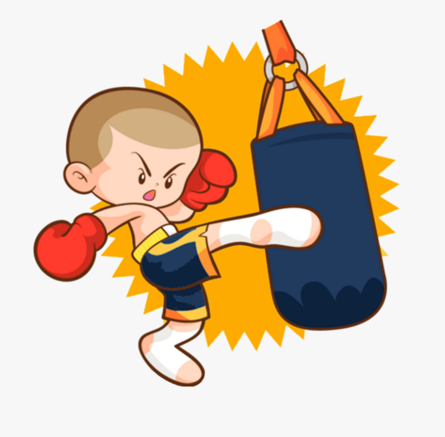 Svg Transparent Stock Kids Paying Attention In Class - Muay Thai Kids Cartoon, Transparent Clipart