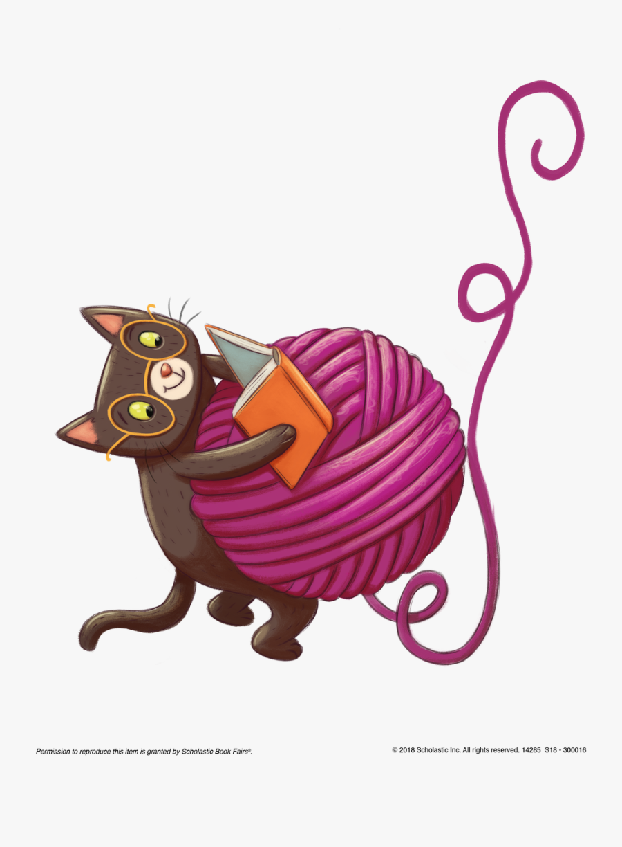 Scholastic Book Fair Clipart - Cat With Toy Clipart Png, Transparent Clipart
