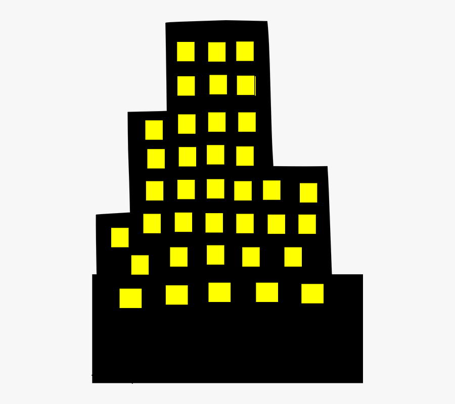 Skyscraper, Downtown, Architecture, Urban, City - Building Black And Yellow, Transparent Clipart