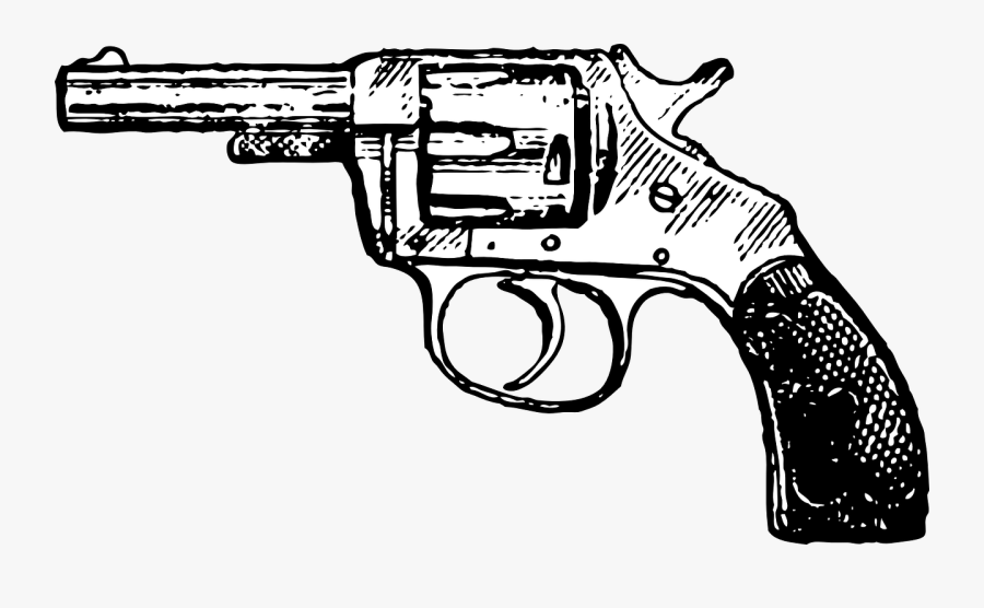 Nothing Easy About Discussing Guns - Revolver Black And White, Transparent Clipart
