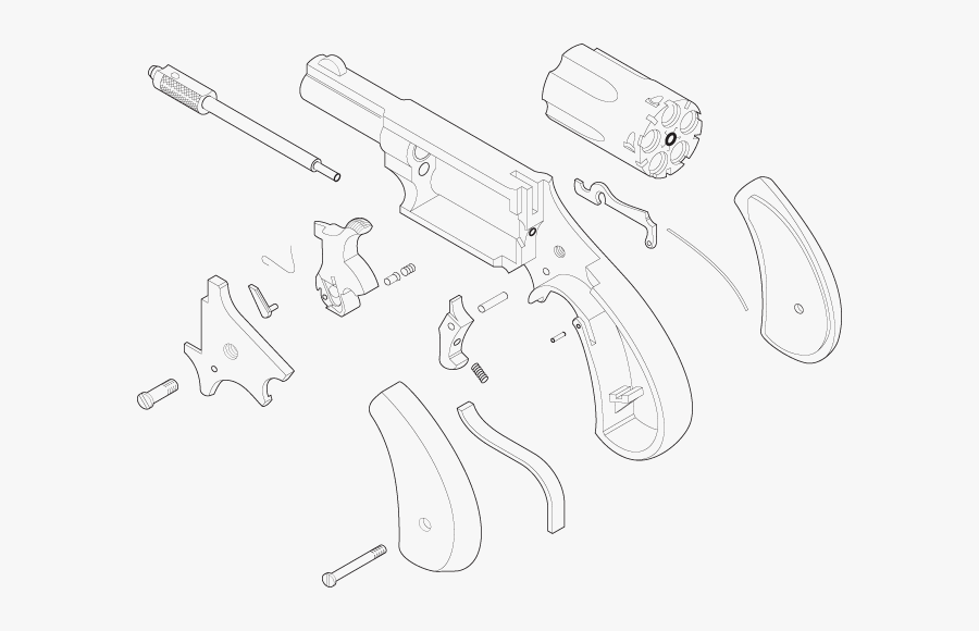 Exploded View Drawing Gun, Transparent Clipart