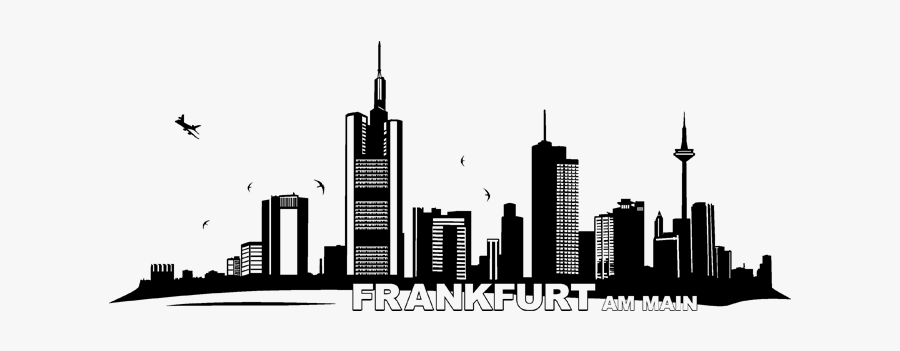 Skyline Frankfurt Skyscraper Wall Decal Cityscape - Frankfurt Am Main Png, Transparent Clipart