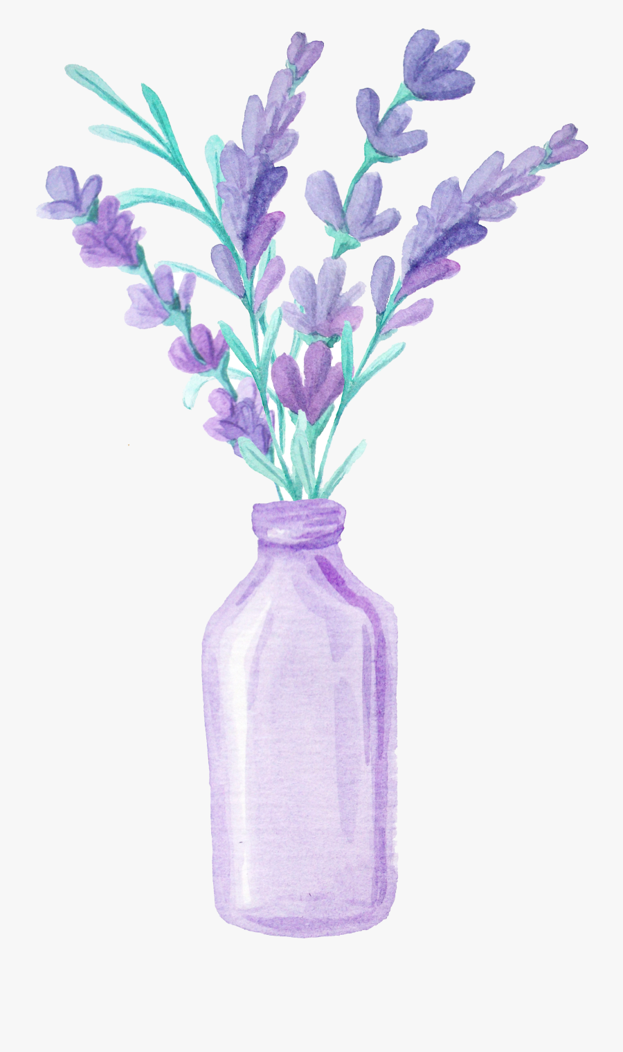 Beautiful Transprent Png - Watercolor Flowers In A Vase, Transparent Clipart