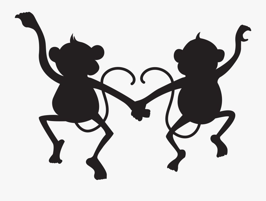 Clipart Monkey Clipart - Hanging Monkey Silhouette Clipart, Transparent Clipart
