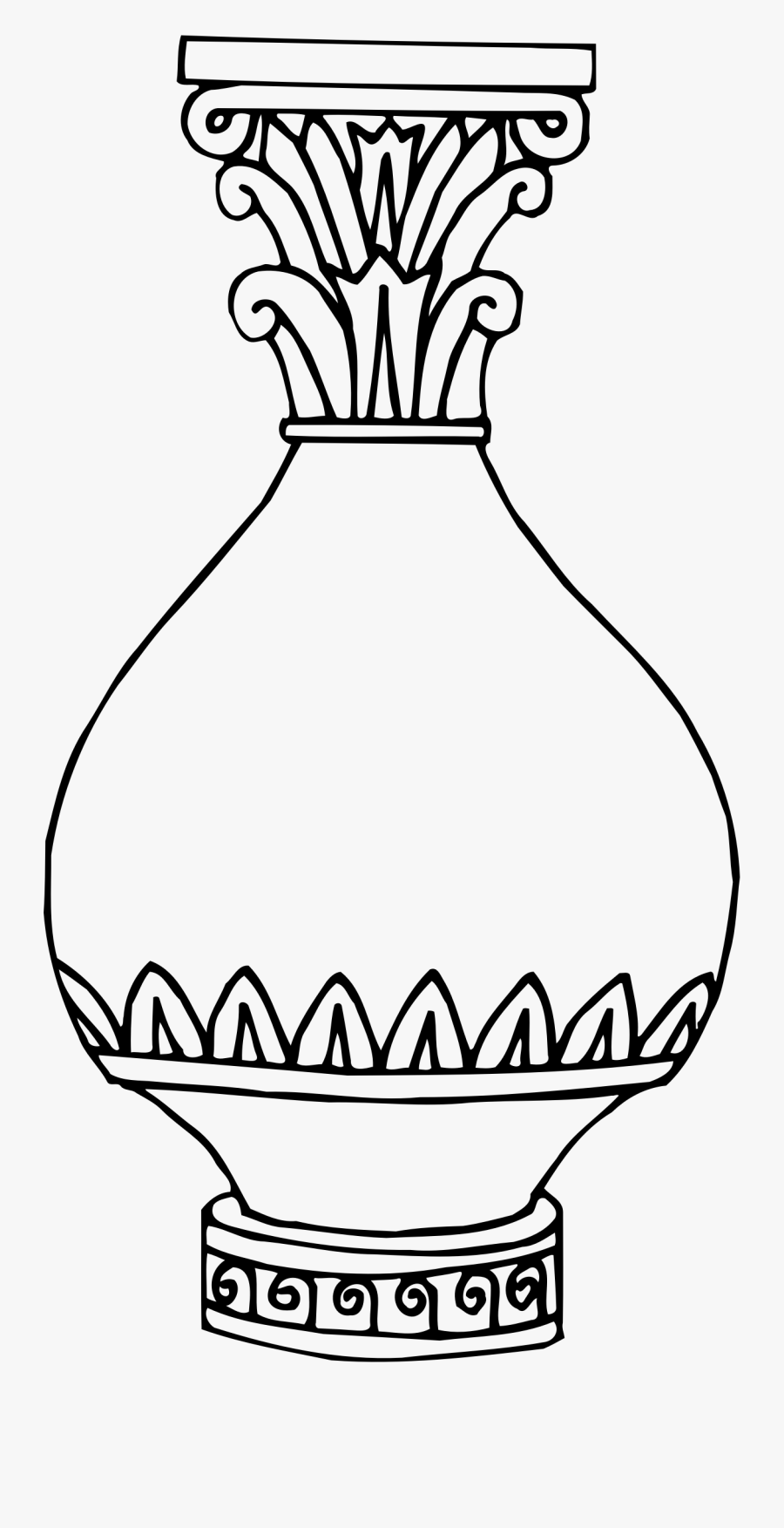 Line Drawing Of Vase, Transparent Clipart