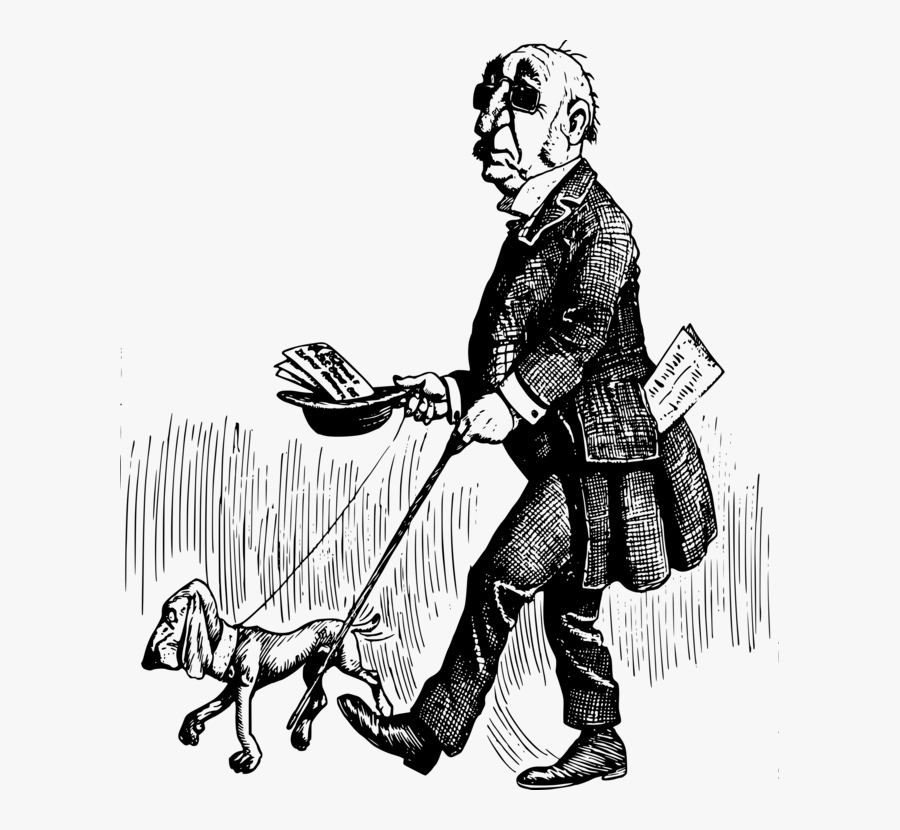 Human Behavior,art,monochrome Photography - Blind Man With Dog Clipart Black And White, Transparent Clipart
