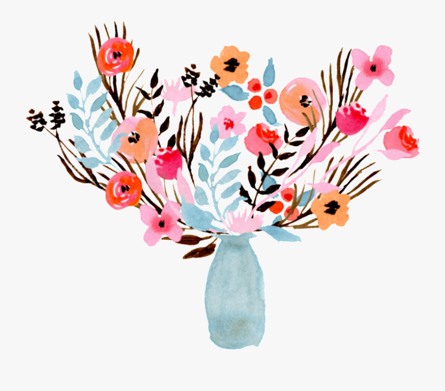 Free Png Download Flower Vase Water Colour Png Images - Flowers Vase Decoration Png, Transparent Clipart