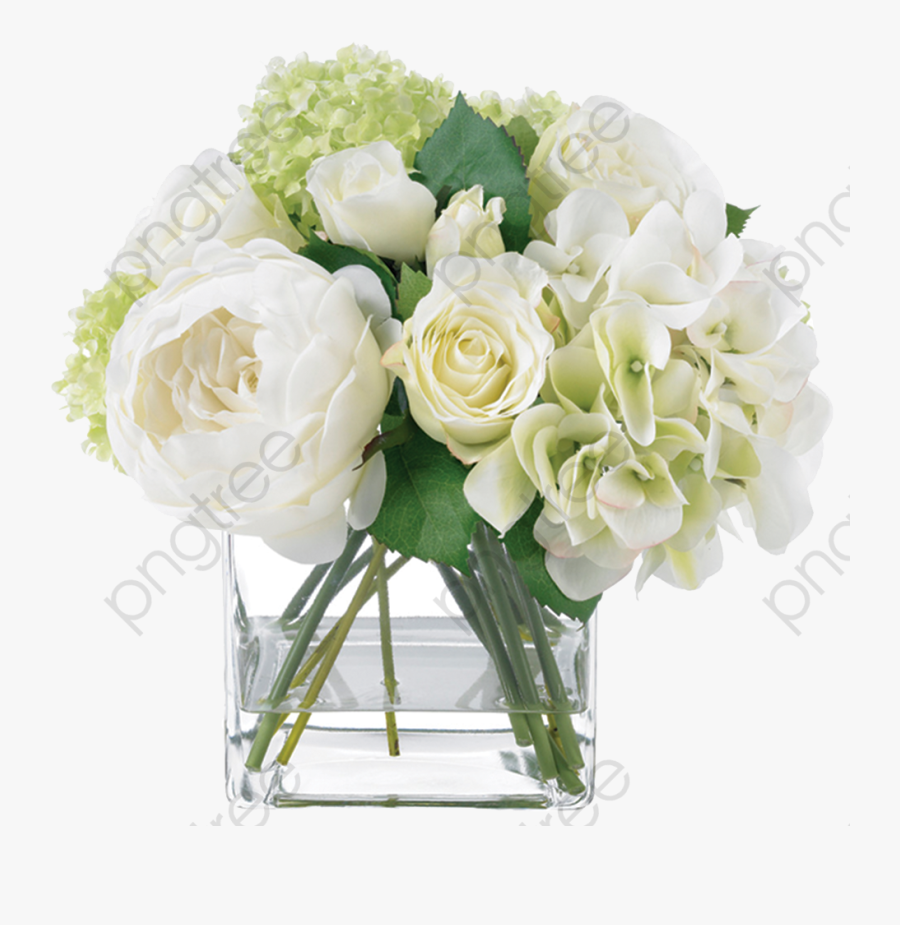 Vase Clipart Rose - White Artificial Flower Arrangement, Transparent Clipart