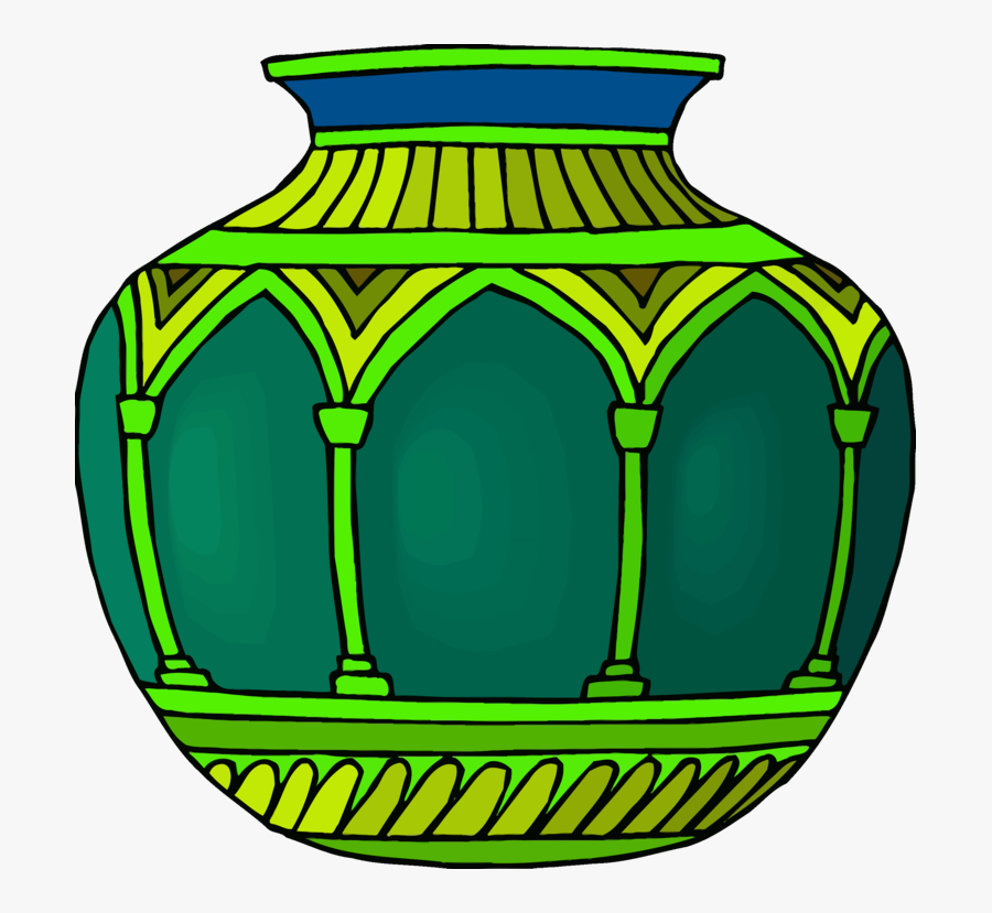 Green,yellow,vase - Vase Clip Art, Transparent Clipart