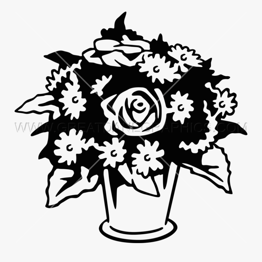 Flowers & Vase, Transparent Clipart
