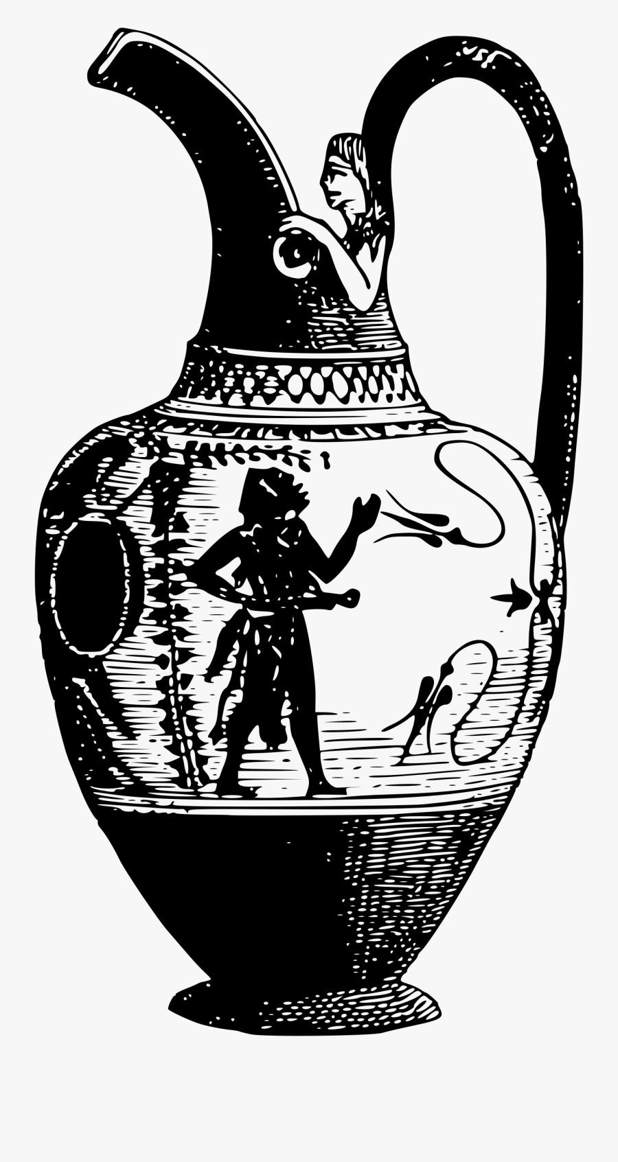 Greek Vase - Drawing Greek Pottery, Transparent Clipart