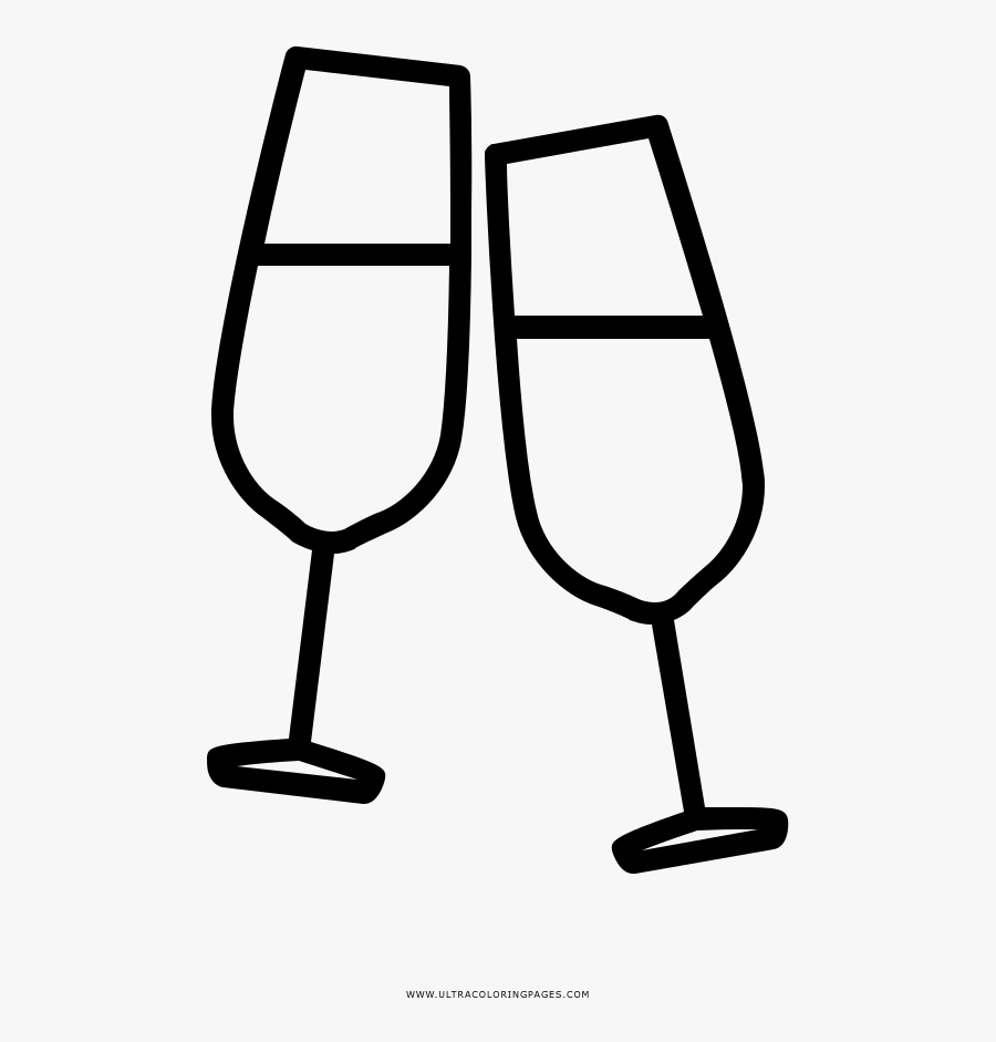 Cheers Coloring Page - Cheers Pictograms White Background, Transparent Clipart