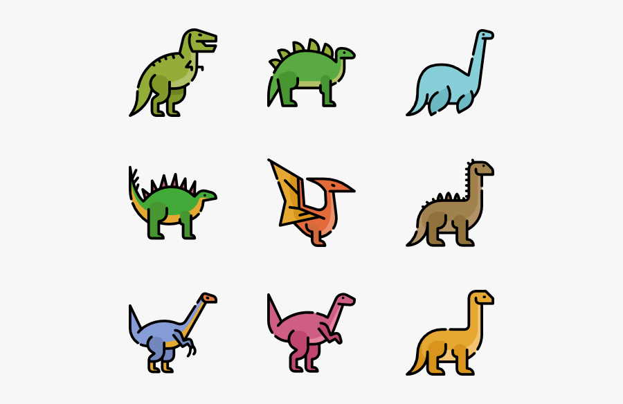 Dino Icons, Transparent Clipart