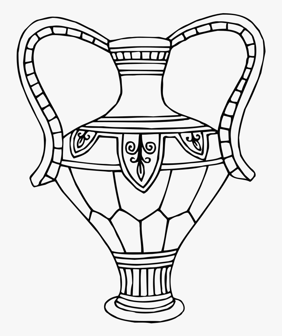 Line Art,art,symmetry - Drawing On Vase, Transparent Clipart