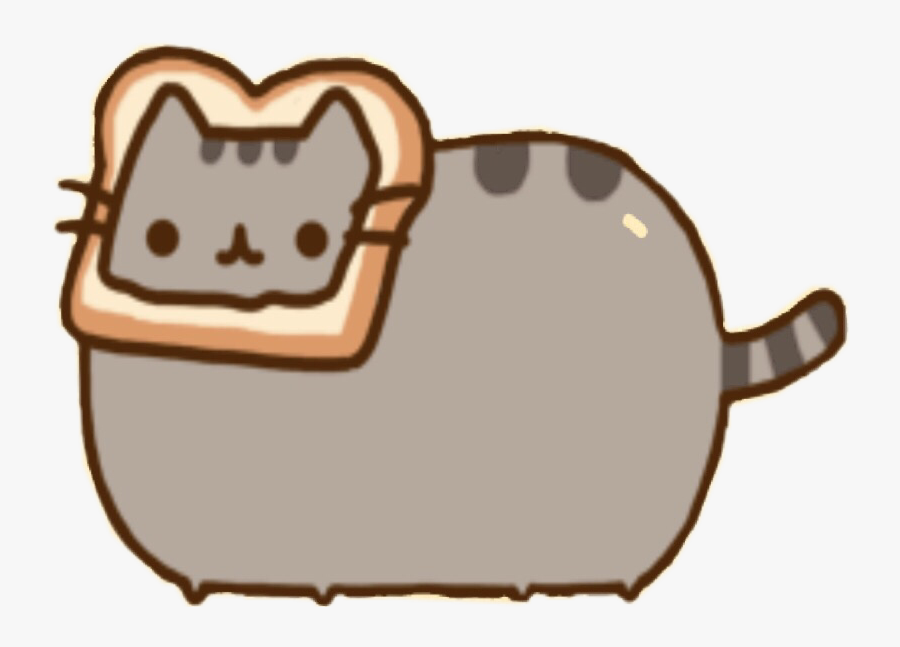Pusheen With A Toast Hat - Pusheen Cat With Bread, Transparent Clipart