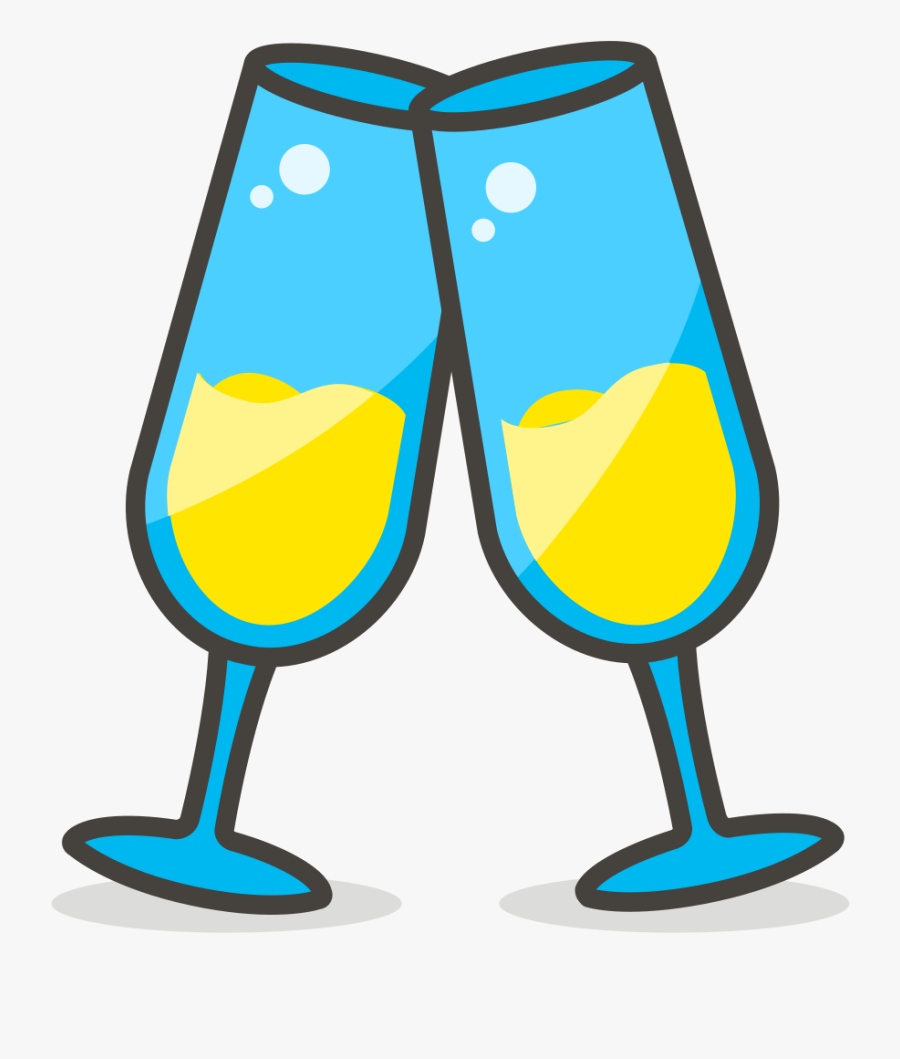 579 Clinking Glasses - Champagne Emoji Hd, Transparent Clipart