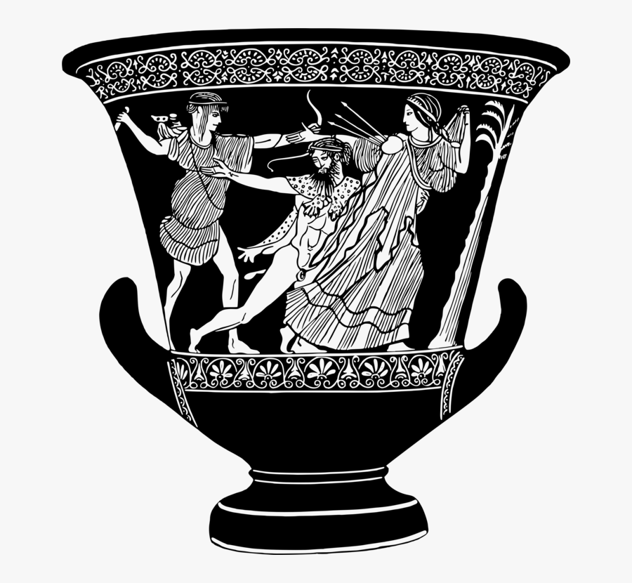 Ancient Greek Vase Drawing, Transparent Clipart