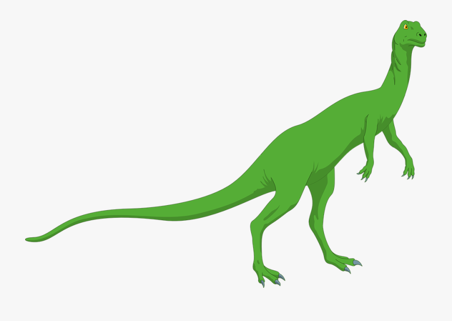 Dinosaur, Reptile, Prehistoric, Lizard, Dino, Jurassic - Standing Dinosaur With Long Neck, Transparent Clipart