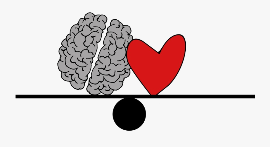 Heart Health And Mental Health Balance - Head And Heart, Transparent Clipart