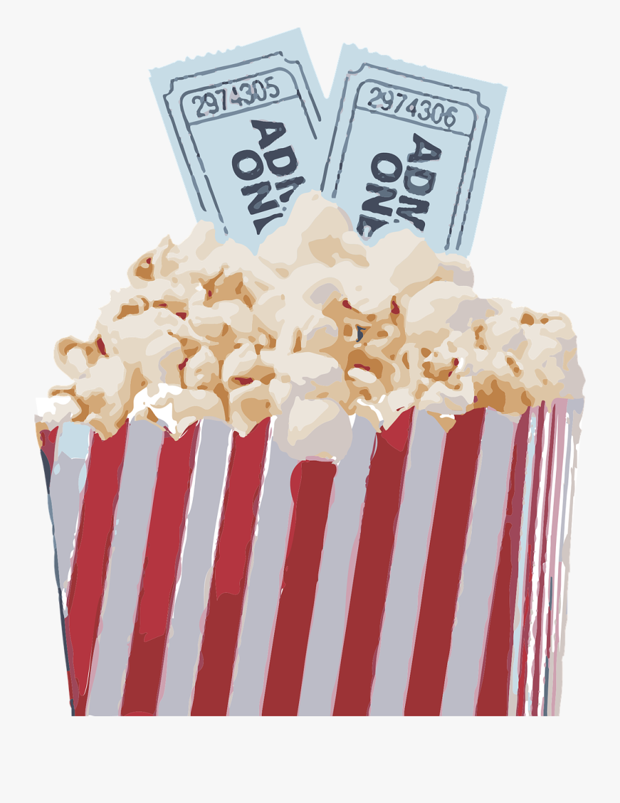 Collection Of Red Cliparts - Movie Popcorn White Background, Transparent Clipart