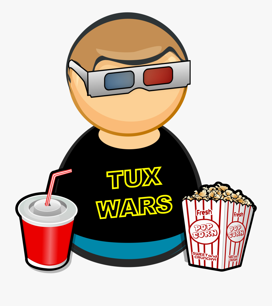 Cinema Visitor - Drinking Soft Drinks Clipart, Transparent Clipart