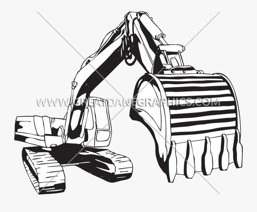 Clip Art Backhoe Jpg Library - Black And White Backhoes, Transparent Clipart