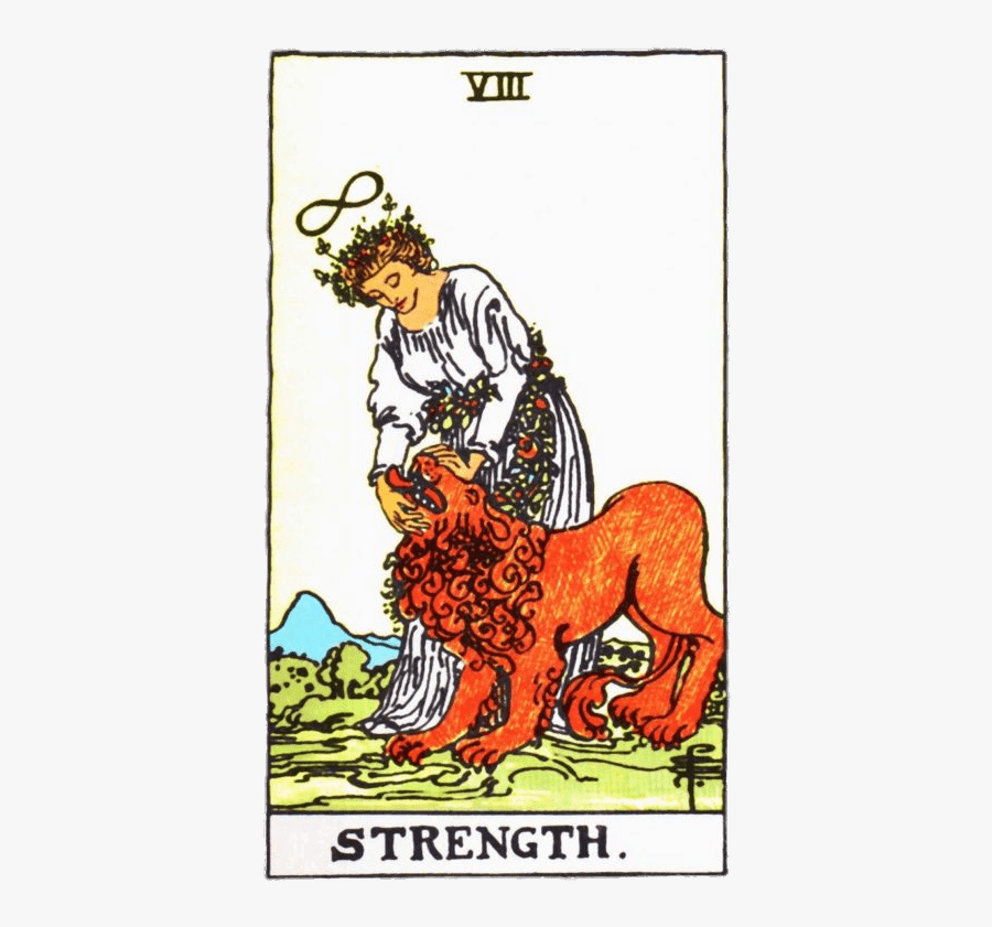 Tarot Card Strength - Major Arcana Tarot Cards Strength, Transparent Clipart