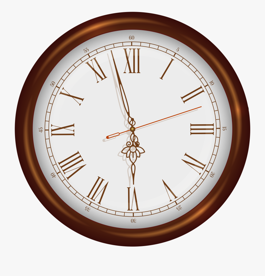 Brown Wall Clock Png Clip Art, Transparent Clipart