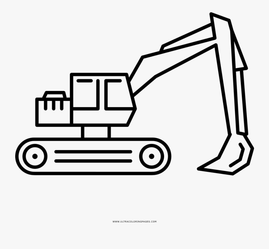 Excavator Coloring Page - Desenho De Retroescavadeira Para Colorir, Transparent Clipart