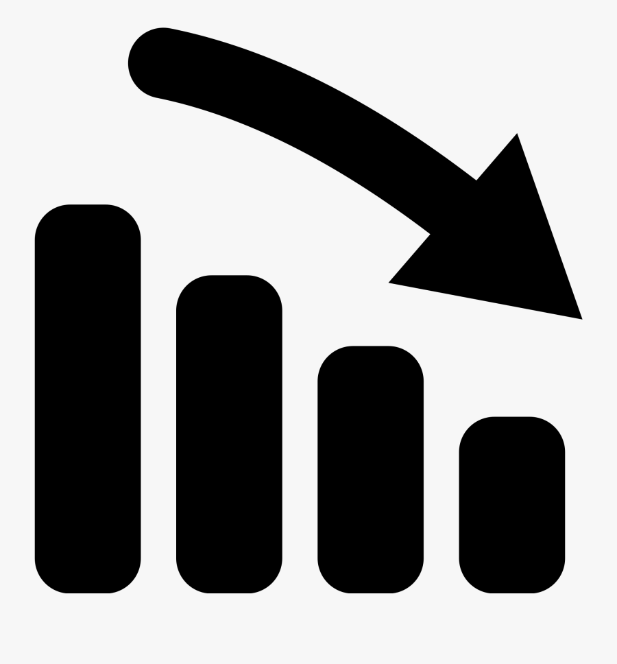 Banner Black And White Download File Simpleicons Business - Chart Down Icon Png, Transparent Clipart