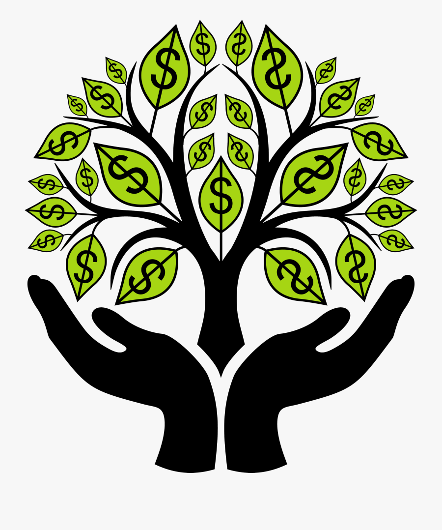 Financing Clipart - Money Tree With Hands, Transparent Clipart