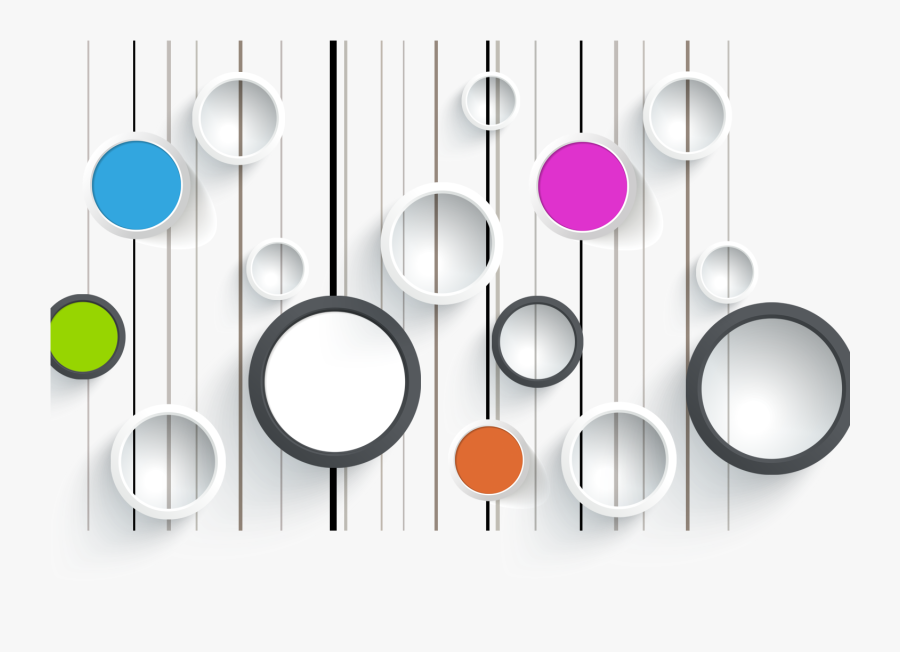 Circles Colored Wall Wallpaper Mural Computer Graphics - 3d Circle Wallpaper Hd, Transparent Clipart
