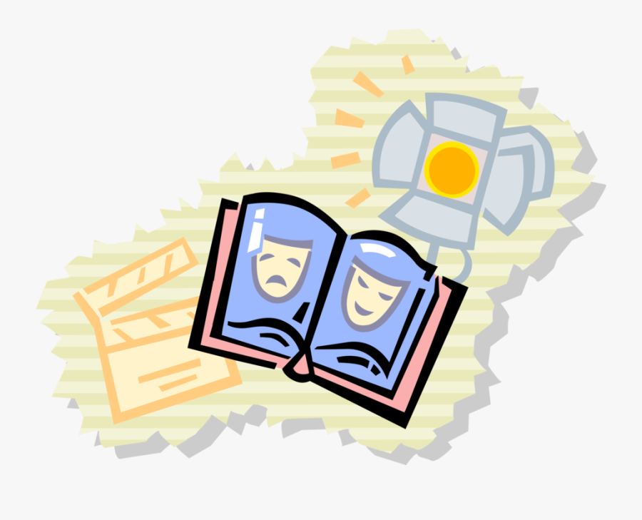Comedy And Drama Masks And Script, Transparent Clipart