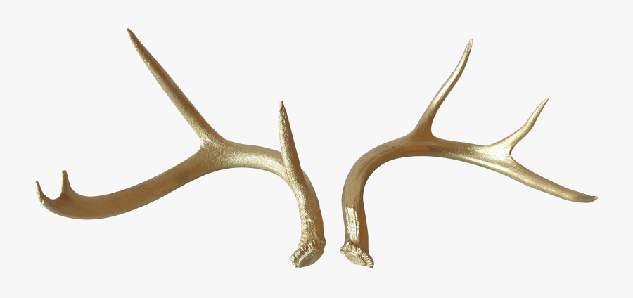 Clip Art Gold Painted Antlers A, Transparent Clipart