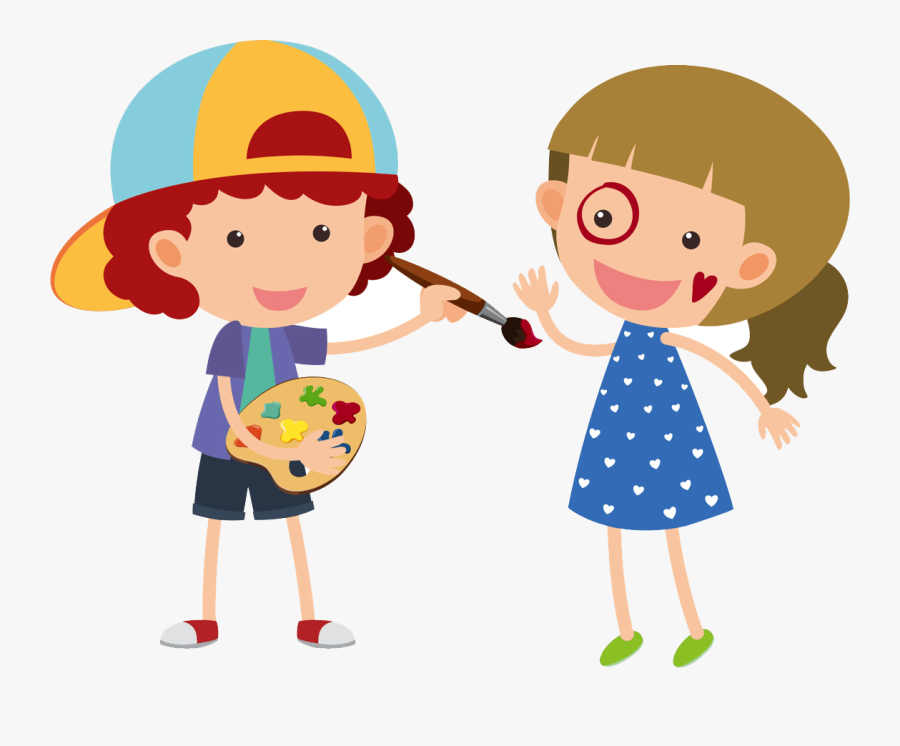 Preschool Clipart Potty - Boy And Girl Painting Cliparts, Transparent Clipart