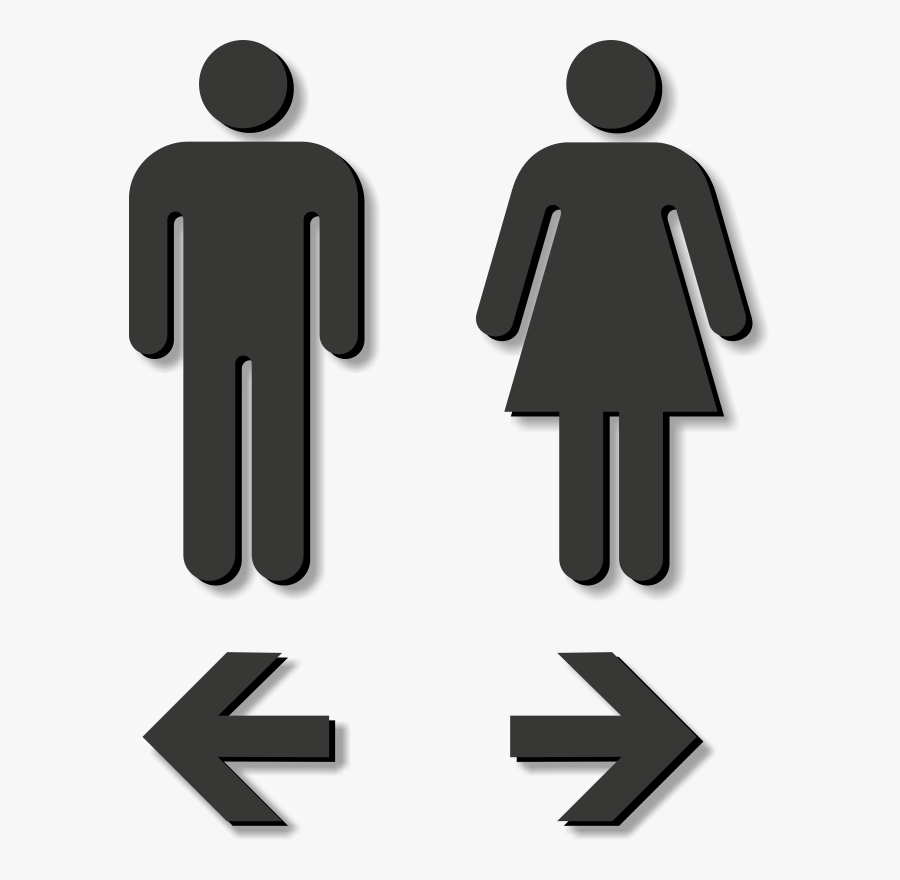 Restroom Signs - Man And Woman Pictogram, Transparent Clipart